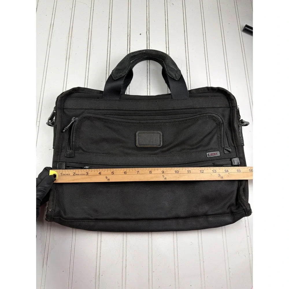 TUMI Alpha 2 Black Nylon Business Briefcase Laptop Travel Carry-On Messenger Bag
